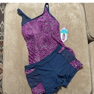 Free Country Navy Apparel Swim Set size small